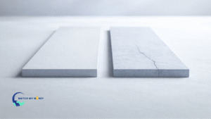 Two identical surfaces placed side by side, with one showing a subtle crack, representing how similar-looking personal loans can differ over time.